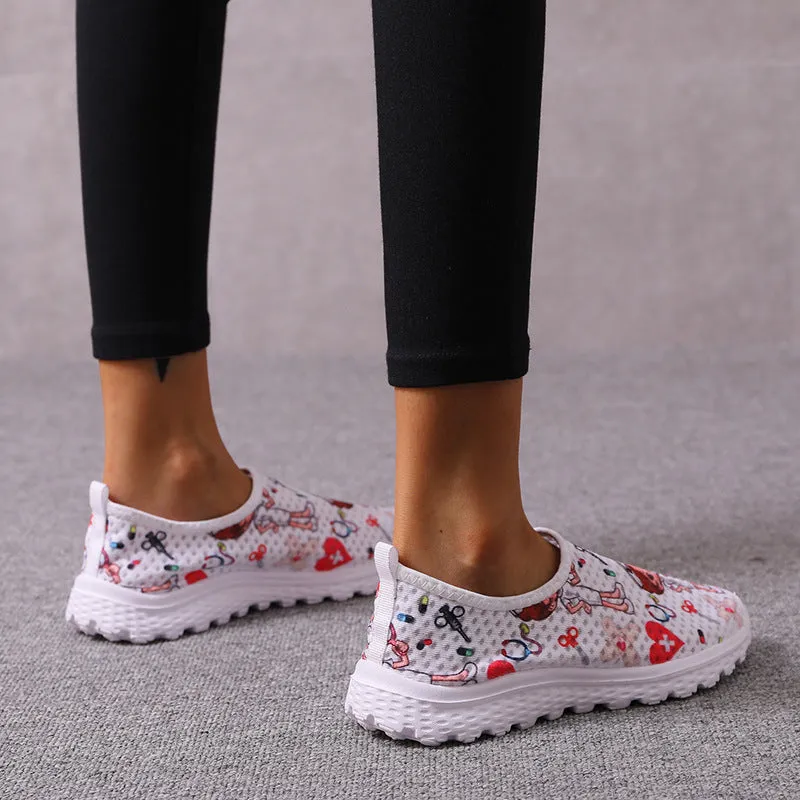 Casual Single Shoes Head Flat Bottom Cartoon Women's Shoes