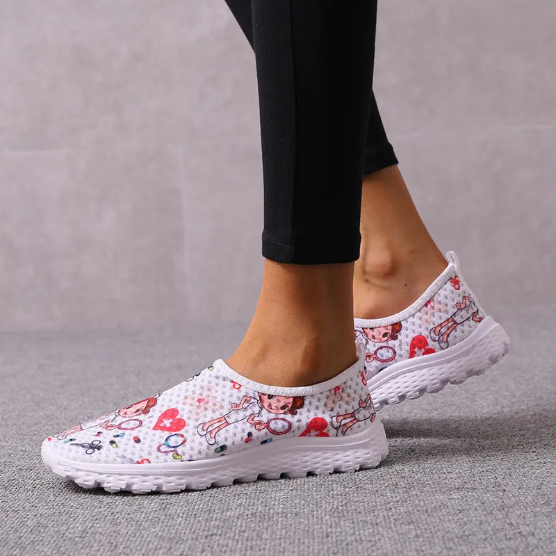 Casual Single Shoes Head Flat Bottom Cartoon Women's Shoes