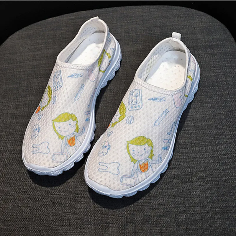 Casual Single Shoes Head Flat Bottom Cartoon Women's Shoes