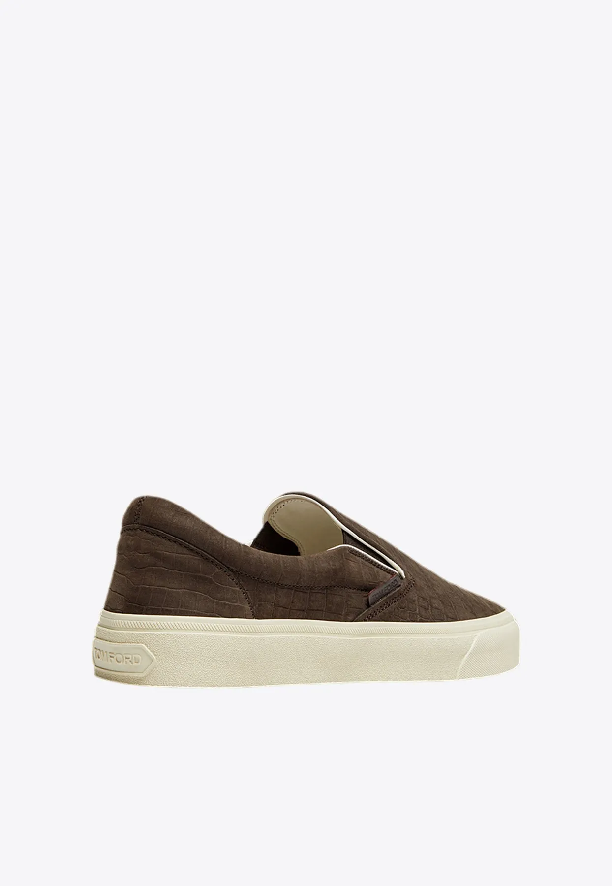 Croc-Embossed Slip-On Sneakers