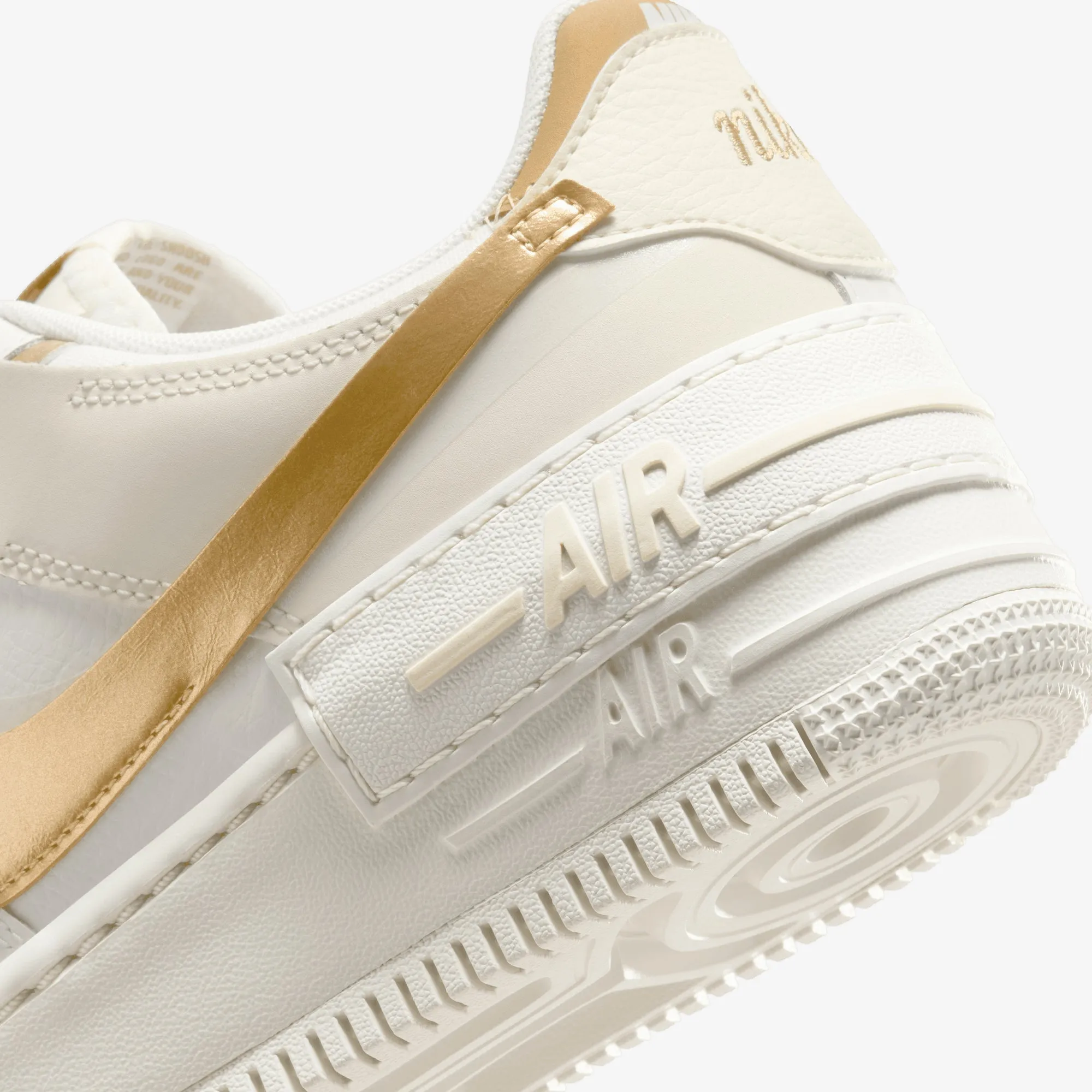 NIKE | WMNS'S AIR FORCE 1 SHADOW { SAIL/METALLIC GOLD-COCONUT MILK