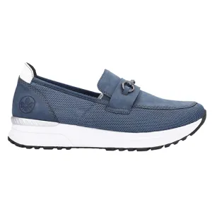 Rieker Wedge Loafers- N7455-14 - Navy