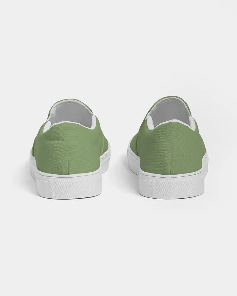 Shaded Pastel Warm Green Slip-On Canvas Sneakers | Men's | C30M0Y60K30