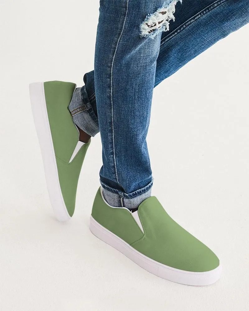 Shaded Pastel Warm Green Slip-On Canvas Sneakers | Men's | C30M0Y60K30