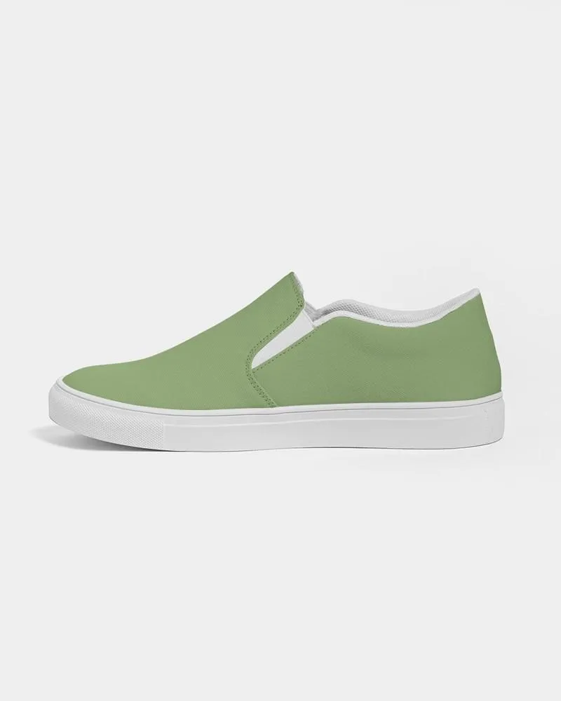 Shaded Pastel Warm Green Slip-On Canvas Sneakers | Men's | C30M0Y60K30