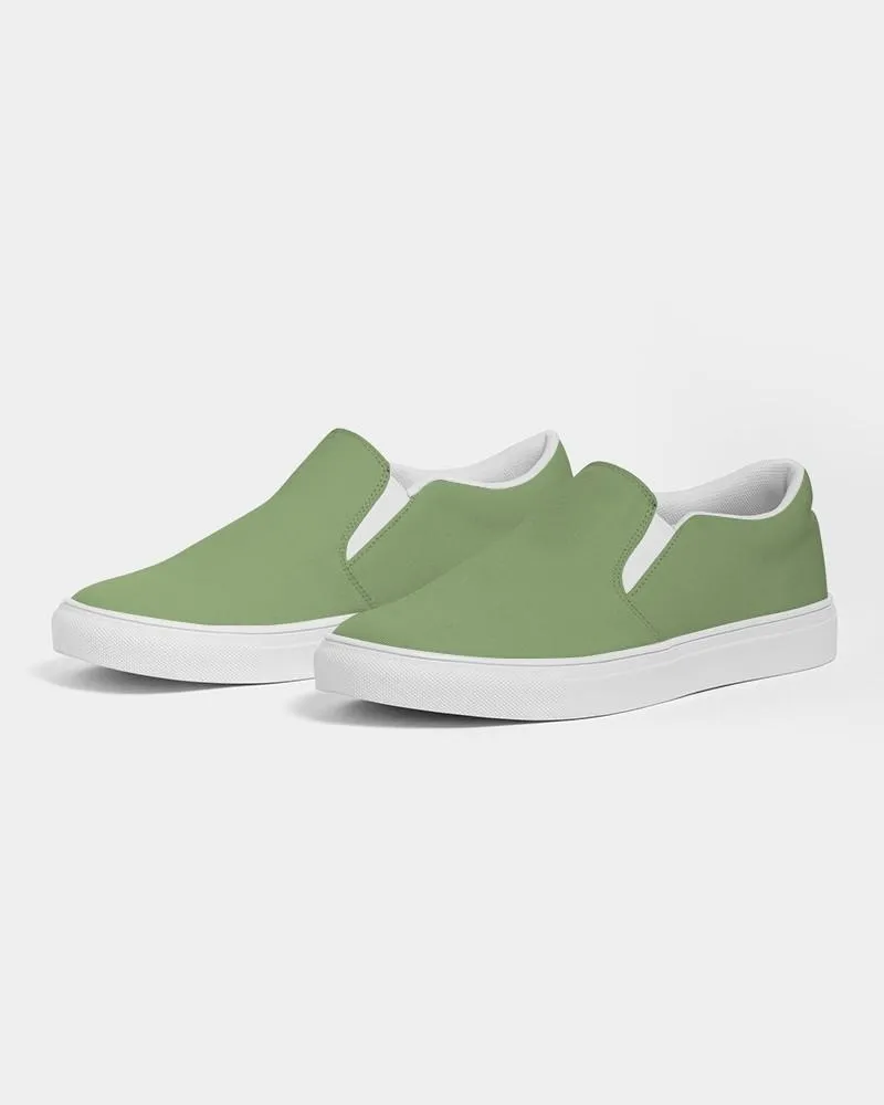 Shaded Pastel Warm Green Slip-On Canvas Sneakers | Men's | C30M0Y60K30
