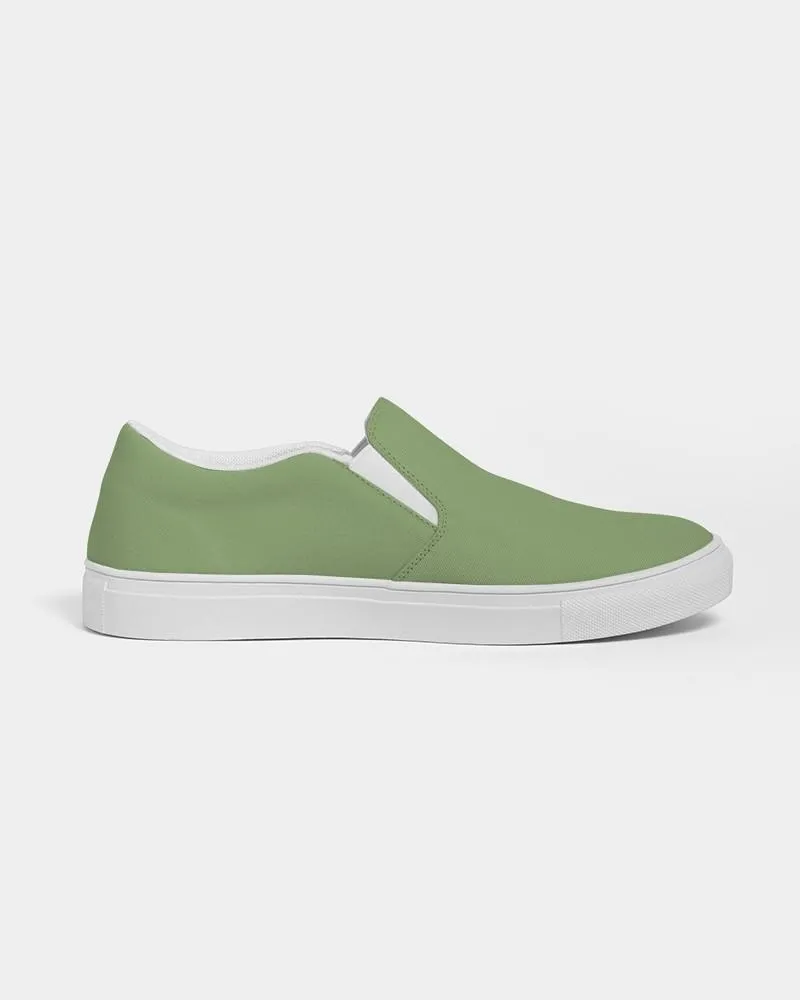 Shaded Pastel Warm Green Slip-On Canvas Sneakers | Men's | C30M0Y60K30