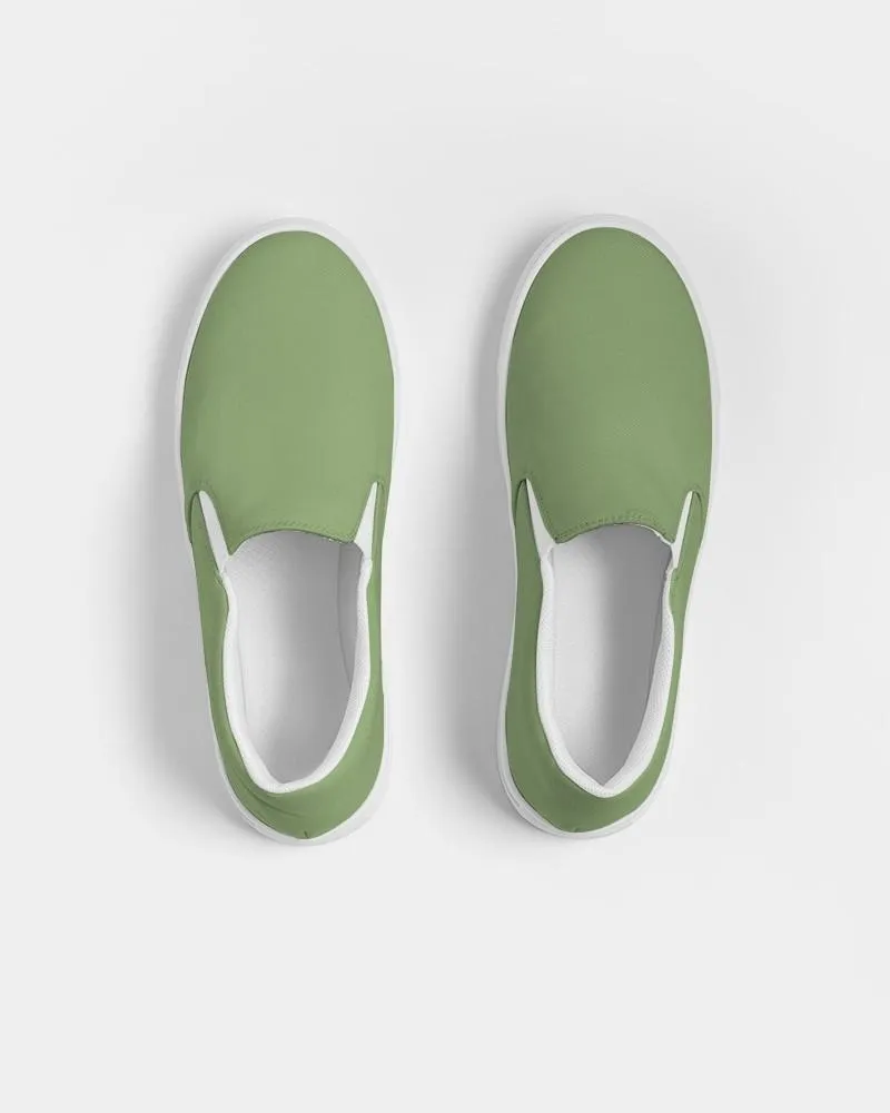 Shaded Pastel Warm Green Slip-On Canvas Sneakers | Men's | C30M0Y60K30